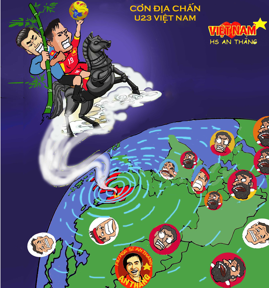 Hí họa: U23 Việt Nam tạo địa chấn Á châu